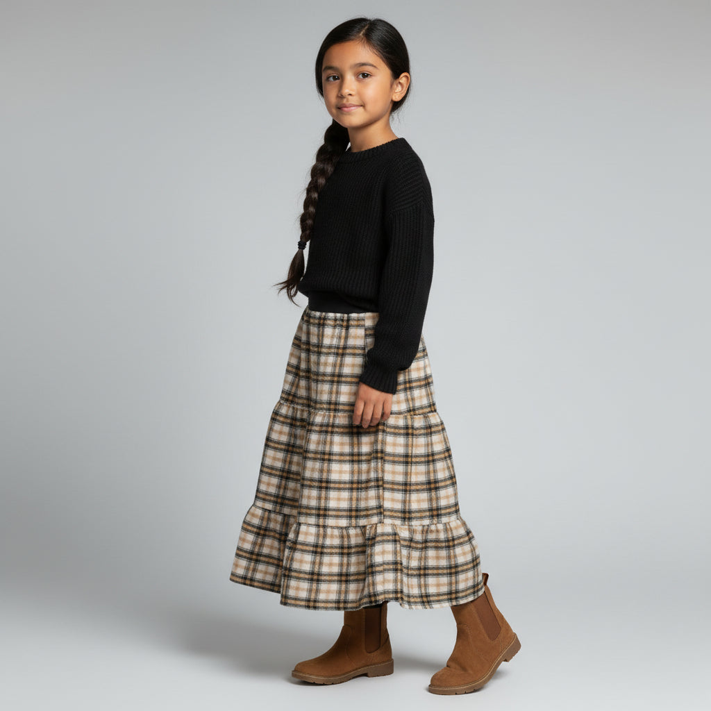 Maxi Flannel Plaid Skirt (5-6)