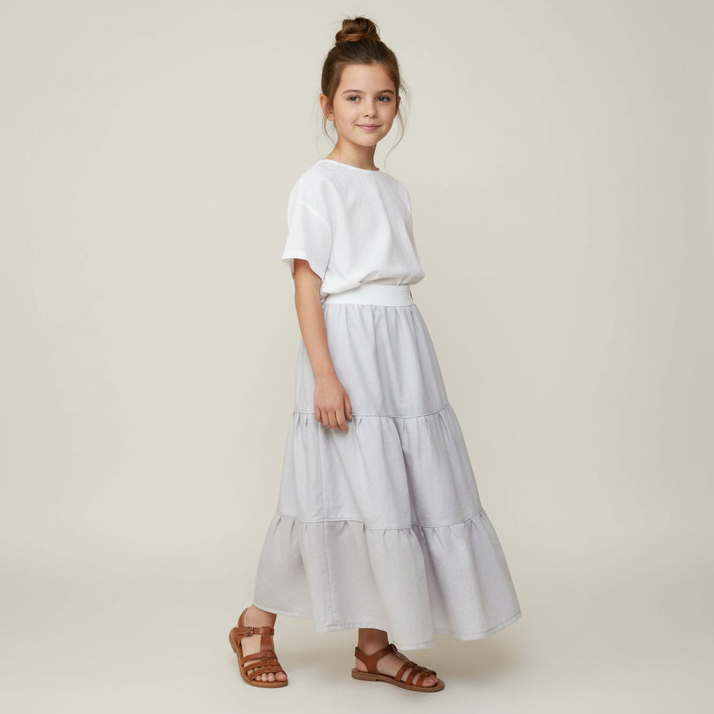 Maxi Cotton Gray Skirt (8)