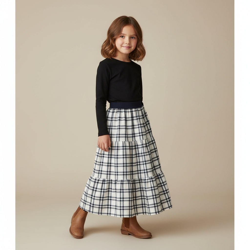 Maxi Flannel Plaid Skirt (8)