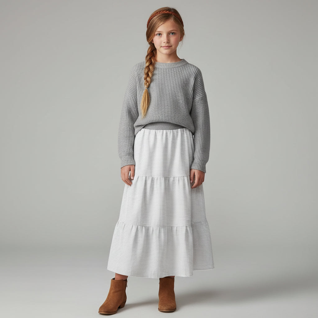 Maxi Cotton Striped Skirt (10-12)