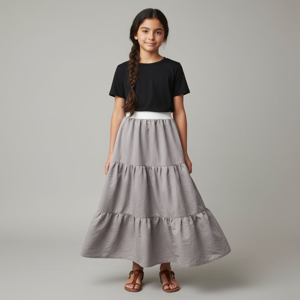 Maxi Cotton Sateen Skirt (10-12)