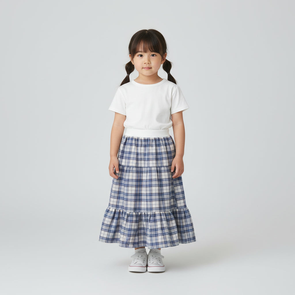 Maxi Cotton Plaid Skirt (2-3)