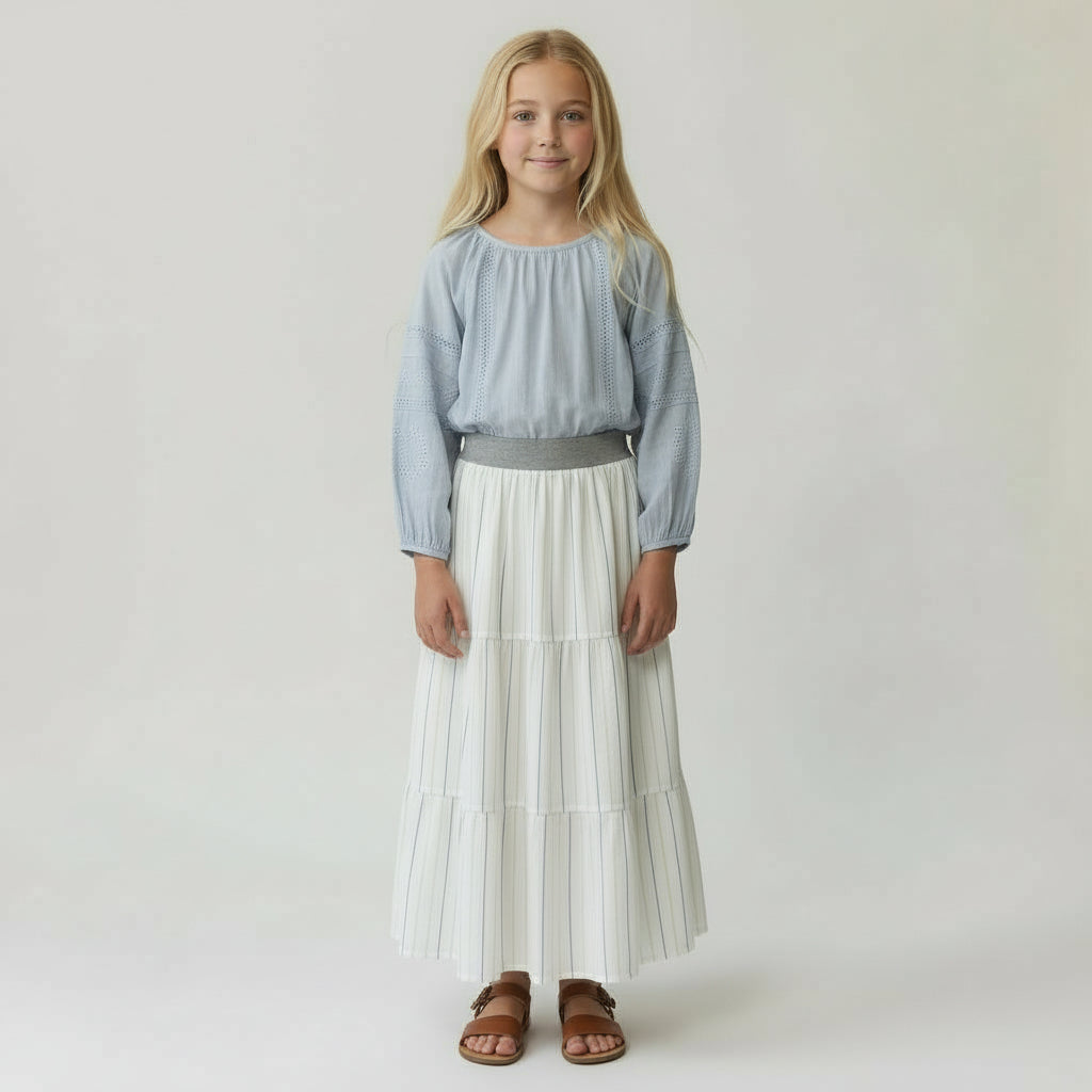 Maxi Cotton Striped Skirt (8)