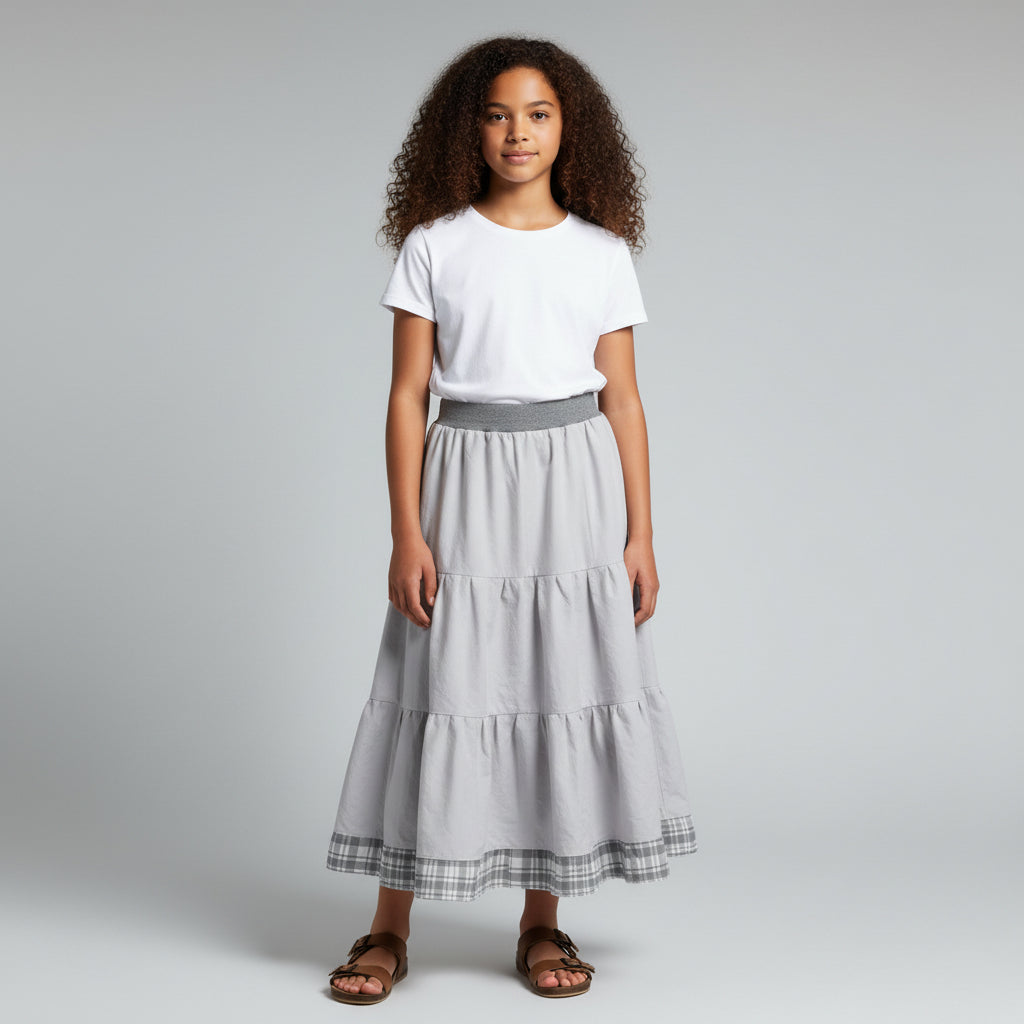 Maxi Cotton Plaid Skirt (14-16)