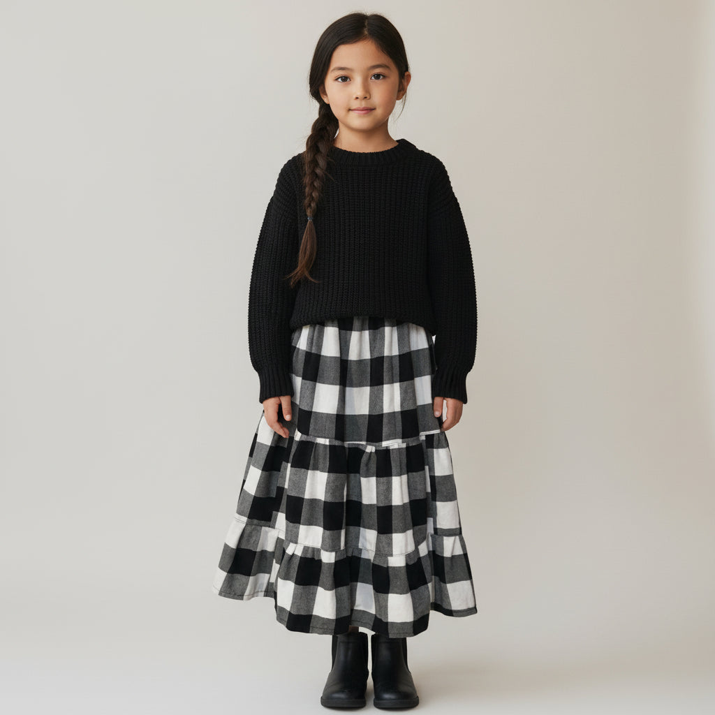 Maxi Flannel Black Skirt (3-4)
