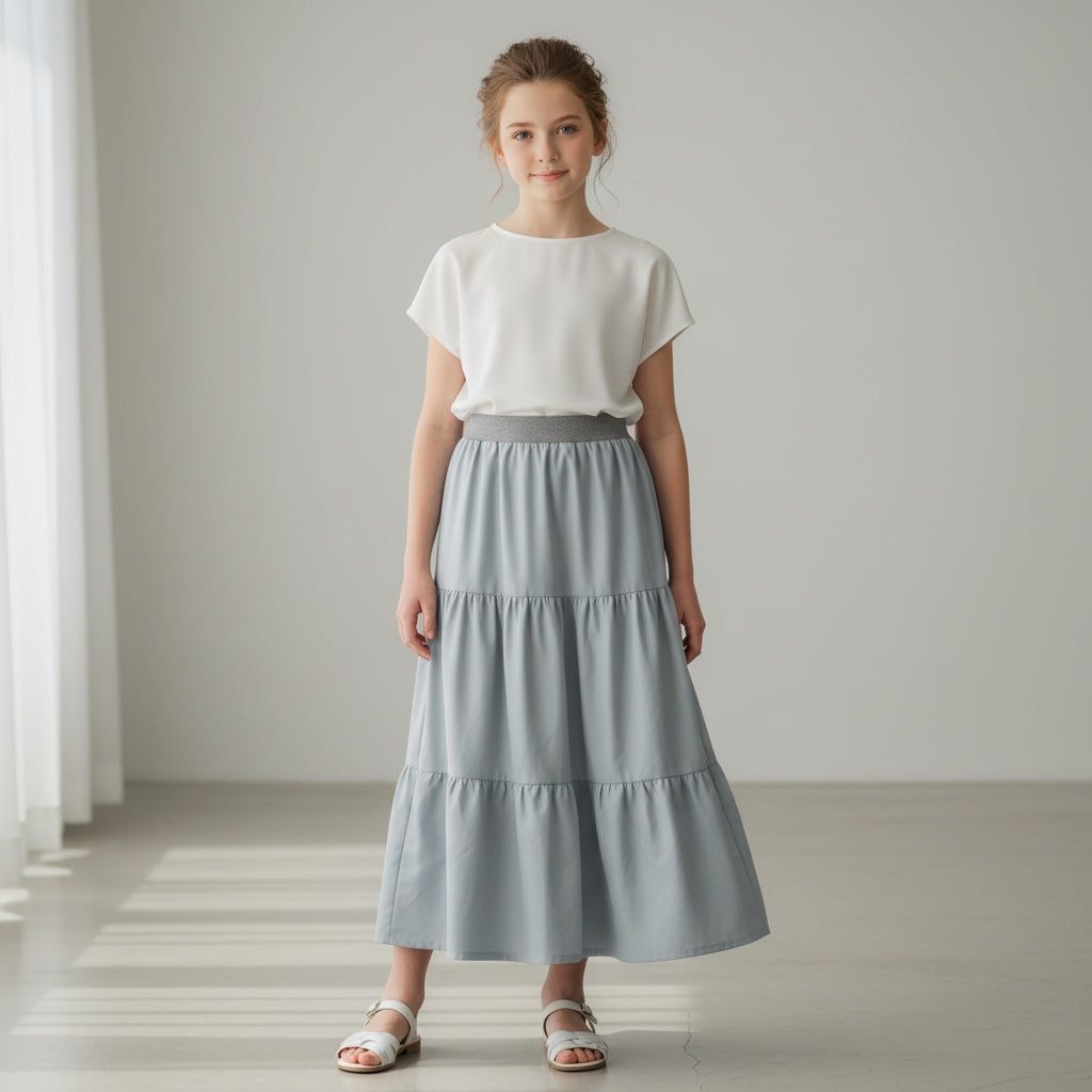 Maxi Sateen Blue Skirt (10-12)