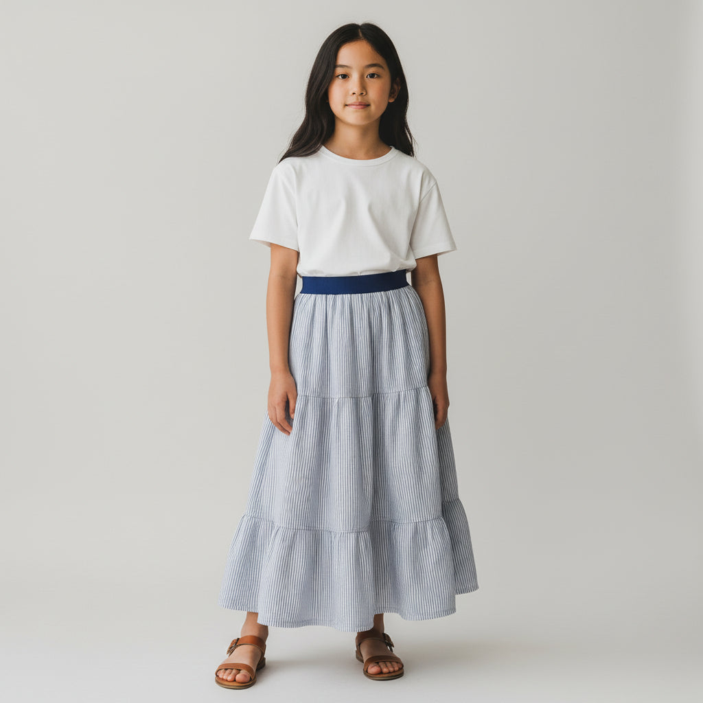 Maxi Cotton Striped Skirt (8)
