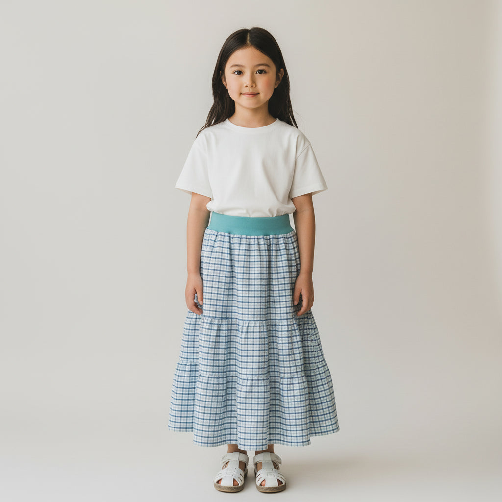 Maxi Cotton Checkered Skirt (4-5)