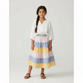 Midi Cotton Colorblock Skirt (6)