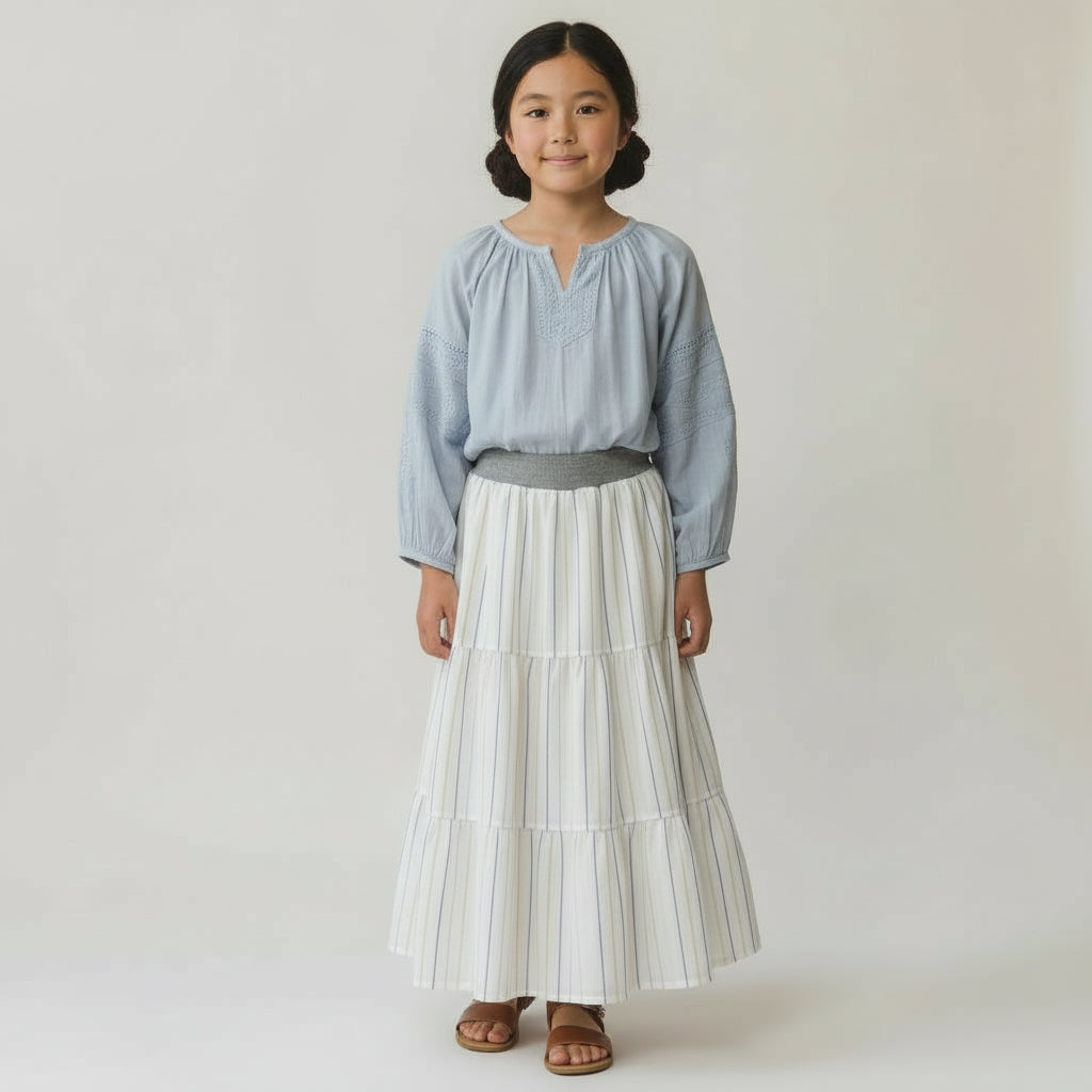 Maxi Cotton Striped Skirt (8)