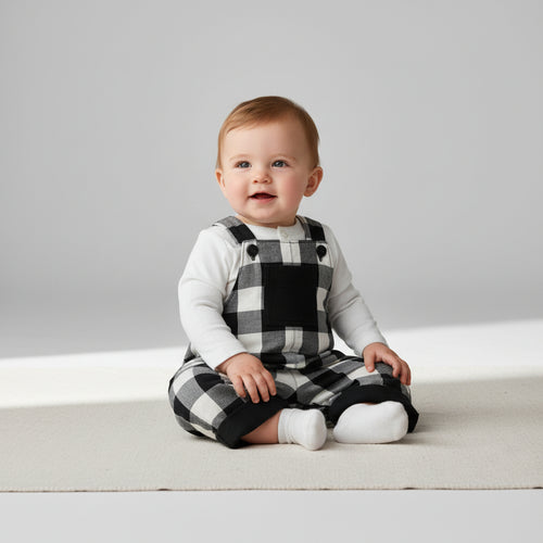 100% Wool Flannel Reversible Overalls (6M)