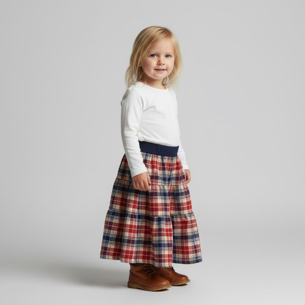 Maxi Flannel Plaid Skirt (2-3)