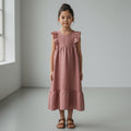 100% Linen Maxi Dress Pink (4T)